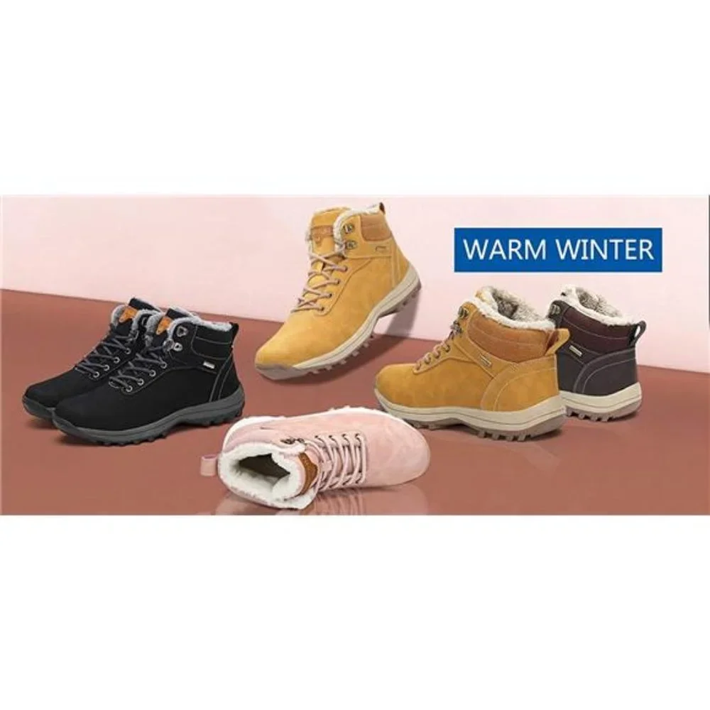 Men's Winter Snow Boots Warm Ankle Anti-Slip Water Resistant Hiking Walk…